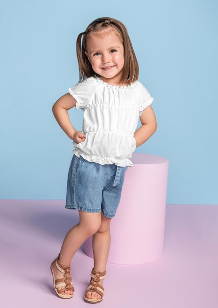 Camiseta lisa con pequeño cuello alto (pack de 3) rosa bebé niña